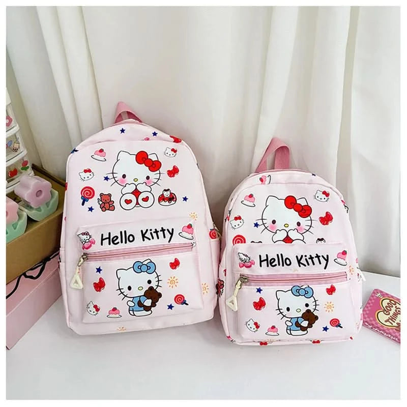 Sanrio Kuromi Hello Kitty My Melody Cinnamoroll Cartoon Backpack Cute Pompom Purin Pochacco School Bag For Adults Kids Sac A Dos - M & M Global
