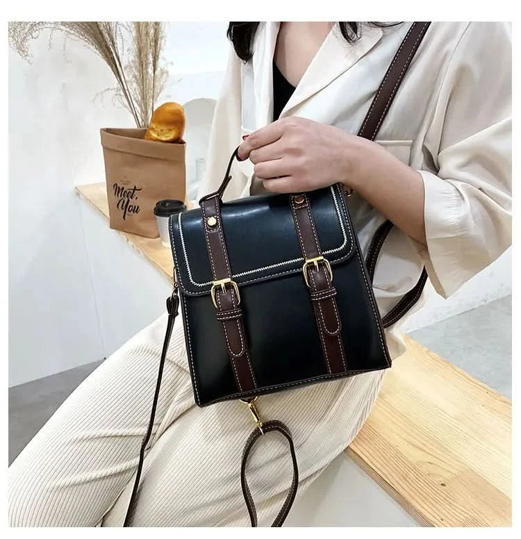 Vintage women messenger bags pu leather female shoulder bag small ladies Totes 2024 new Multifunction schoolbag bagpack handbag - M & M Global
