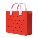 The orange guy Purple Women Fashion New EVA Punched Handbag Casual Waterproof Travel Tote Bag Fit Charms Outdoor Beach Bags - M & M Global