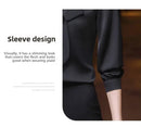 Elegant Pure Color Long Sleeve Women's Shirt with Bow Tie Single Button Open Cardigan Spring Autumn Fashionable Ageless