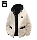 Reversible Winter Lamb  Fleece Hooded Jacket Streetwear Men Women Reversible Cotton Jackets Casual Zipper Thick Warm Coat