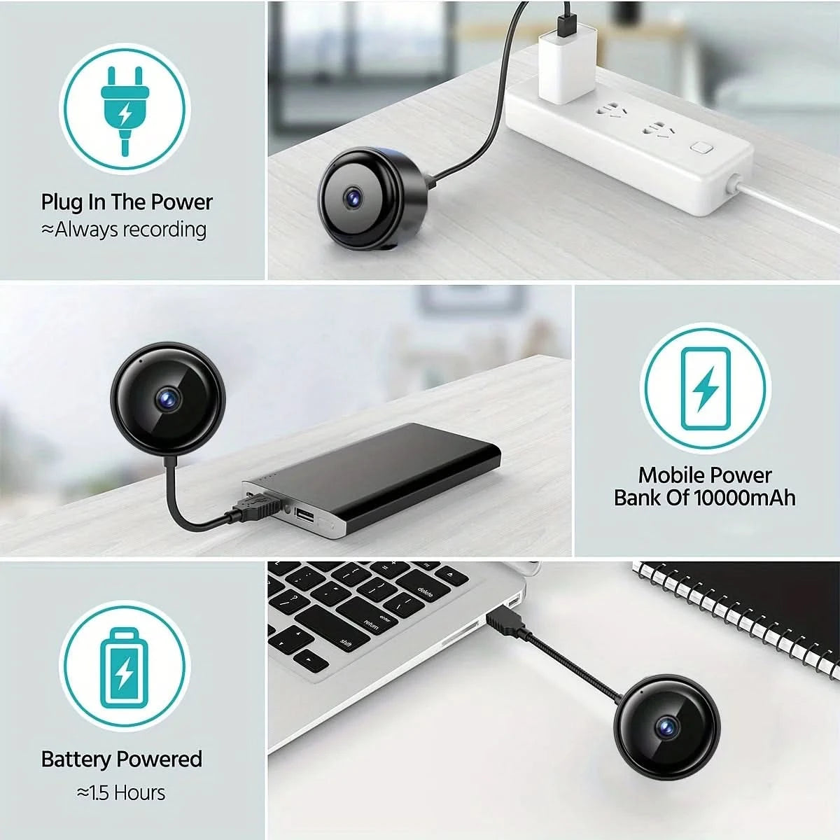 2K/3MP Mini wireless FHD camera - night vision, motion detection alarm, 1080P surveillance camera, remote monitoring, - M & M Global
