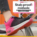 Two layer cowhide men's anti-smash anti-puncture high top work safety shoes