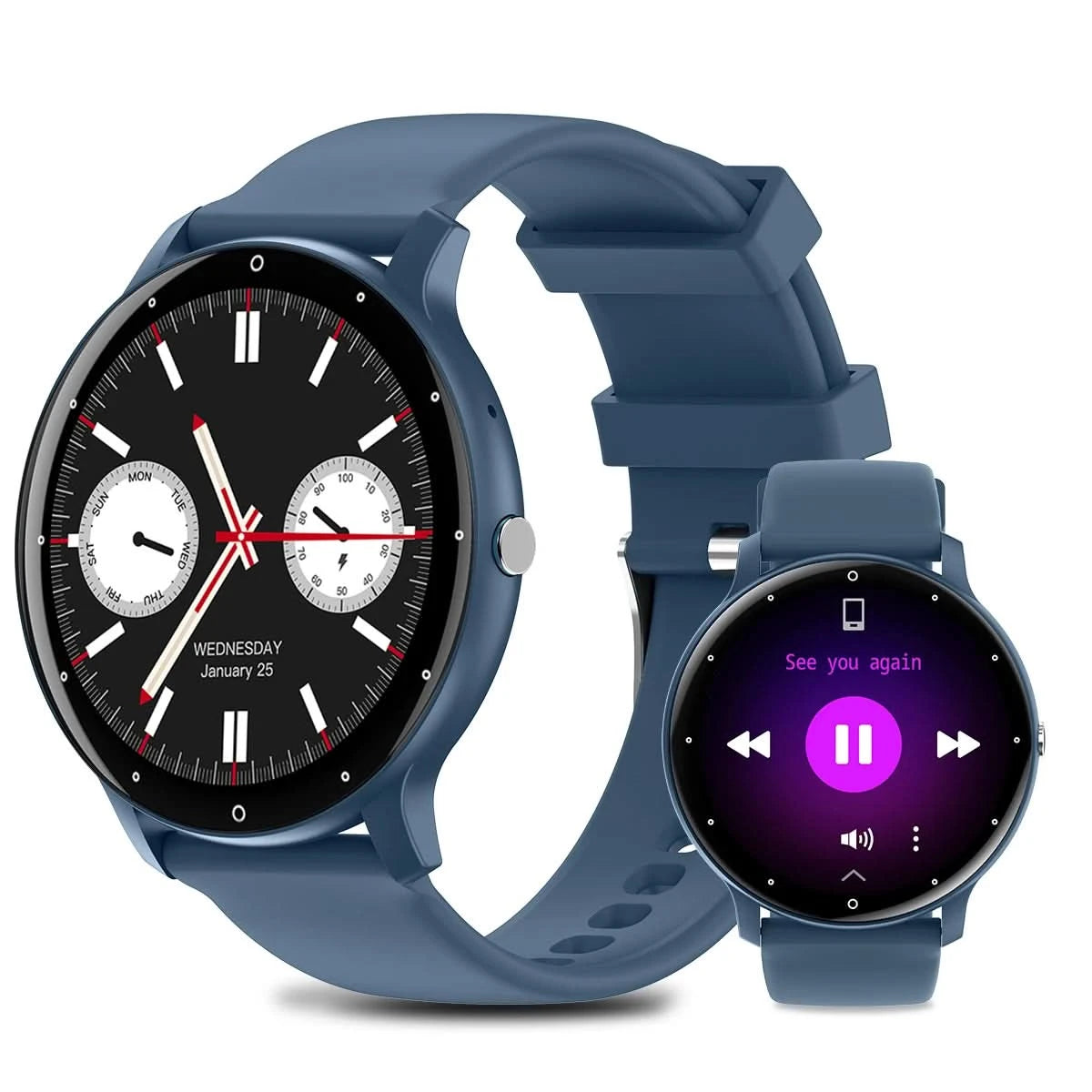 Smart watch with full touch screen, call, message reminder and other functions, compatible with iPhone/Android phones