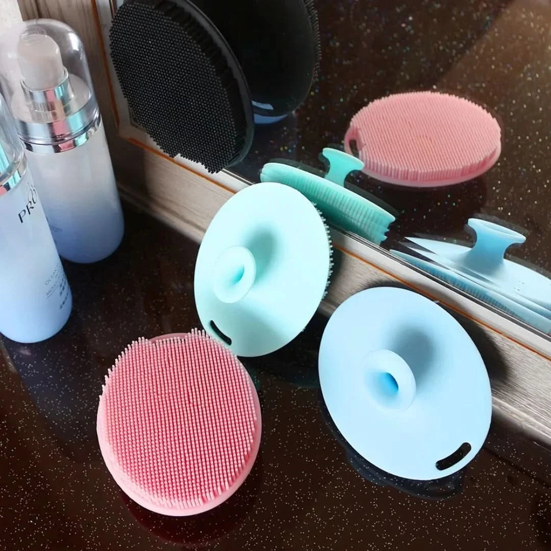 Soft Silicone Exfoliating Brush Cleanser Manual Body Cleansing Body Care Scrubber Shower Gentle Massage Silicone Face Bath Brush - M & M Global