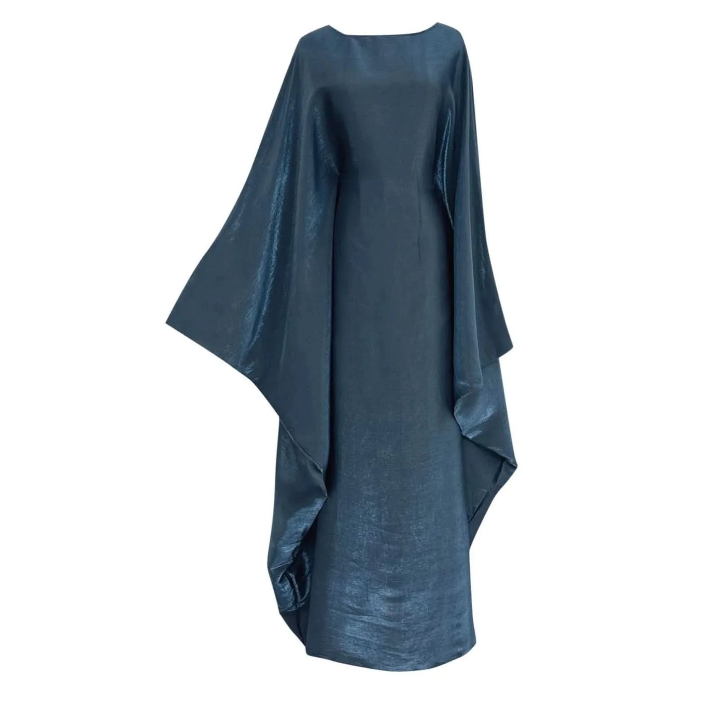 Ramadan Satin Abaya Islam Muslim Summer Batwing Sleeve Maxi Dress Kebaya Abayas For Women Kaftan Robe Musulmane Femme Vestidos - M & M Global
