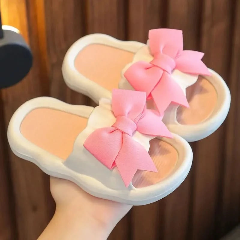 Summer New Kids Home Shoes Anti Slip Soft Sole Girls Bath Slipper Cartoon Cute Flower Bow Princess Slippers Children Beach Shoes - M & M Global