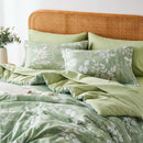 7-piece leaf pattern printed Comforter Set, 100% microfiber soft and durable Skin-friendly breathable super soft bedding set