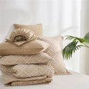 7 Pcs luxury cut flower design Comforter Set, soft microfiber, lightweight and breathable,Bedding Set for all seasons