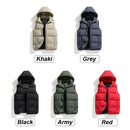 Men Autumn Thicken Cotton Sleeveless Vests Jacket Coat Mens Winter Warm Detachable Hat Outwear Waistcoat Hooded Vest Jacket Male