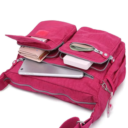 High Quality A4 Men Women Shoulder Messenger Bag Cross Body Large Capacity Purse Waterproof Lightweight Blue Purple Red M0938 - M & M Global