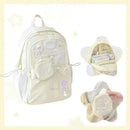 Sweet Cute Girl's Backpack Student New Fashion Drawstring Large School Bag Y2K Korean Travel Female Shoulder Bag for High School - M & M Global
