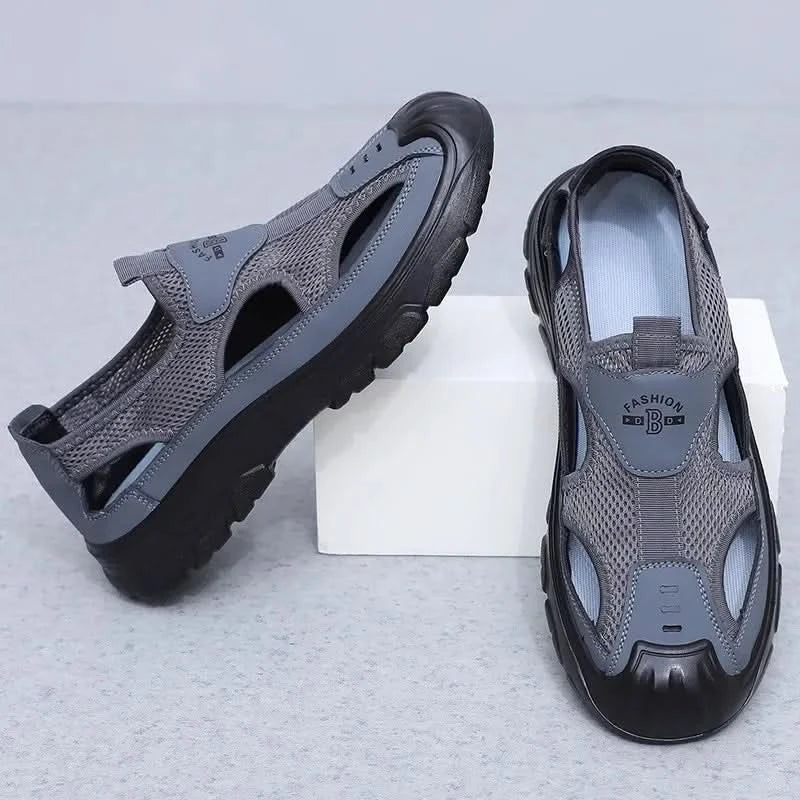 Summer New Men's Baotou Casual Net Surface Breathable Beach Shoes Lightweight Non-slip Sandals for Men sandal casual sneakers - M & M Global