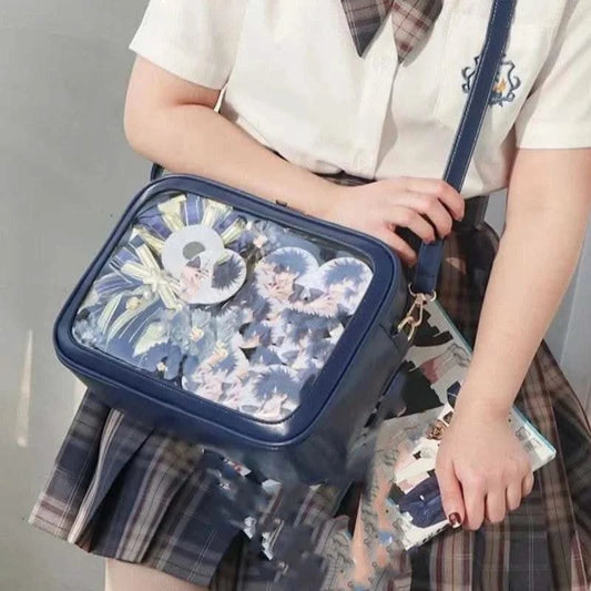 apanese High School Girls Crossbody Bags PU JK Handbags Transparent Itabag Women New bags Leather Shoulder Bag Bolso - M & M Global