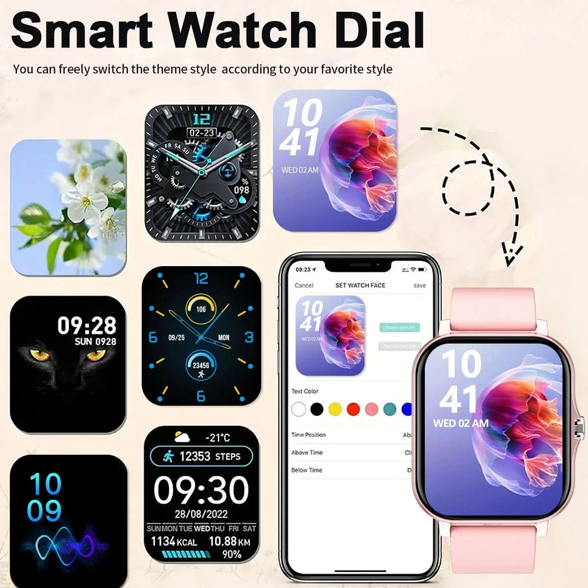 Smart watch, wireless calling /dial, multi -Sport mode,Suitable for men and women, sports watches,for iPhone/Andriod