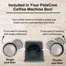 Coffee Machine Compatible with Senseo Pods, Fast Brewing Rich Flavor Extraction Space Saving Sleek Modern Barista Quality Taste, - M & M Global