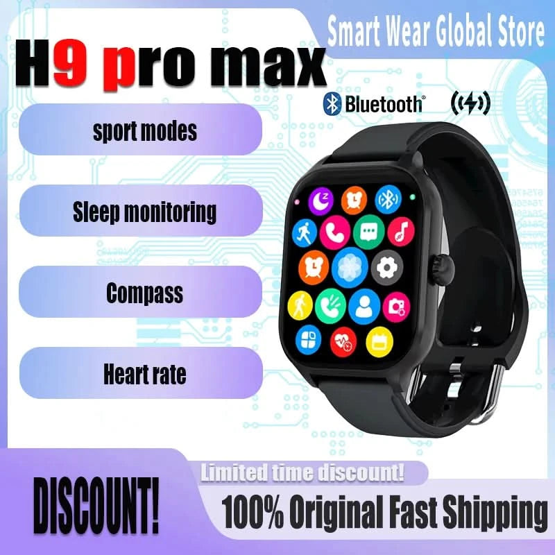 H9 Pro MAX Smartwatch – 2.01” HD Display, Bluetooth Calls, Fitness Tracking | MMGlobal