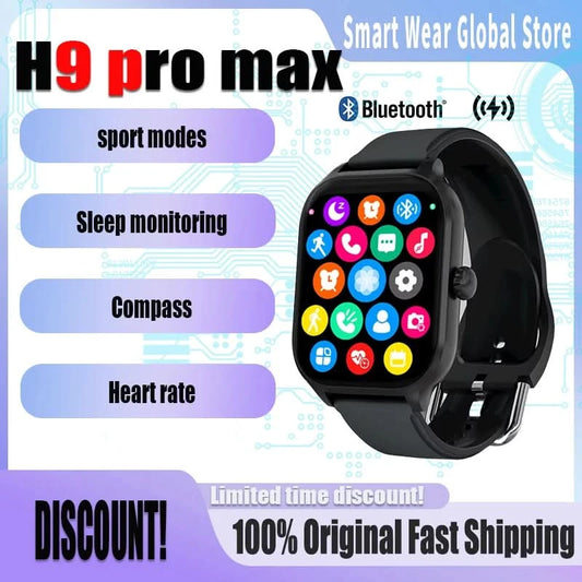 H9 Pro MAX Smartwatch – 2.01” HD Display, Bluetooth Calls, Fitness Tracking | MMGlobal