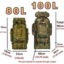 80L/100L Mountaineering Bag Climb Bag Tactical Backpacks Large Backpack Outdoors Hiking Camping Travel Bags - M & M Global