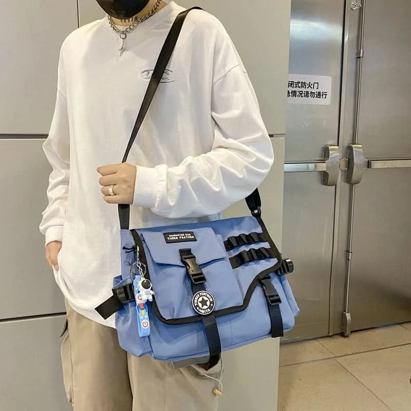 Unisex Nylon Fabric Messenger Bags Multi Pockets Large Capacity Shoulder Shopper Tote Bag Student School Satchels Female Handbag - M & M Global