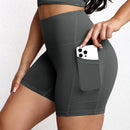 Women High Waist Pocket Yoga Sport Biker Shorts Leggings For Fitness Lift Hips Running Workout Yoga Pant