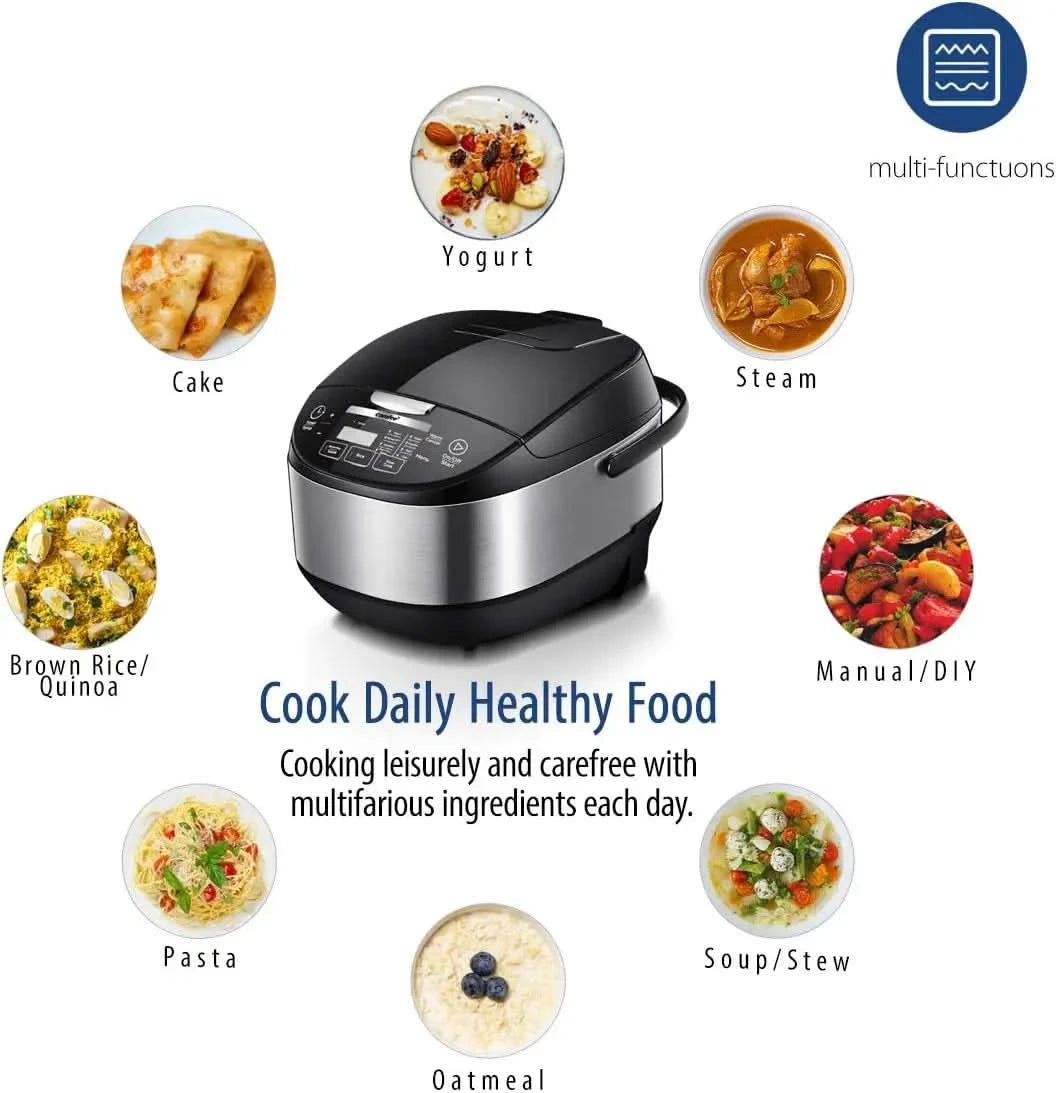 Rice Cooker, Japanese Large Rice Cooker with Fuzzy Logic Technology, 11 Presets, 10 Cup Uncooked/20 Cup Cooked, Auto Keep Warm, - M & M Global
