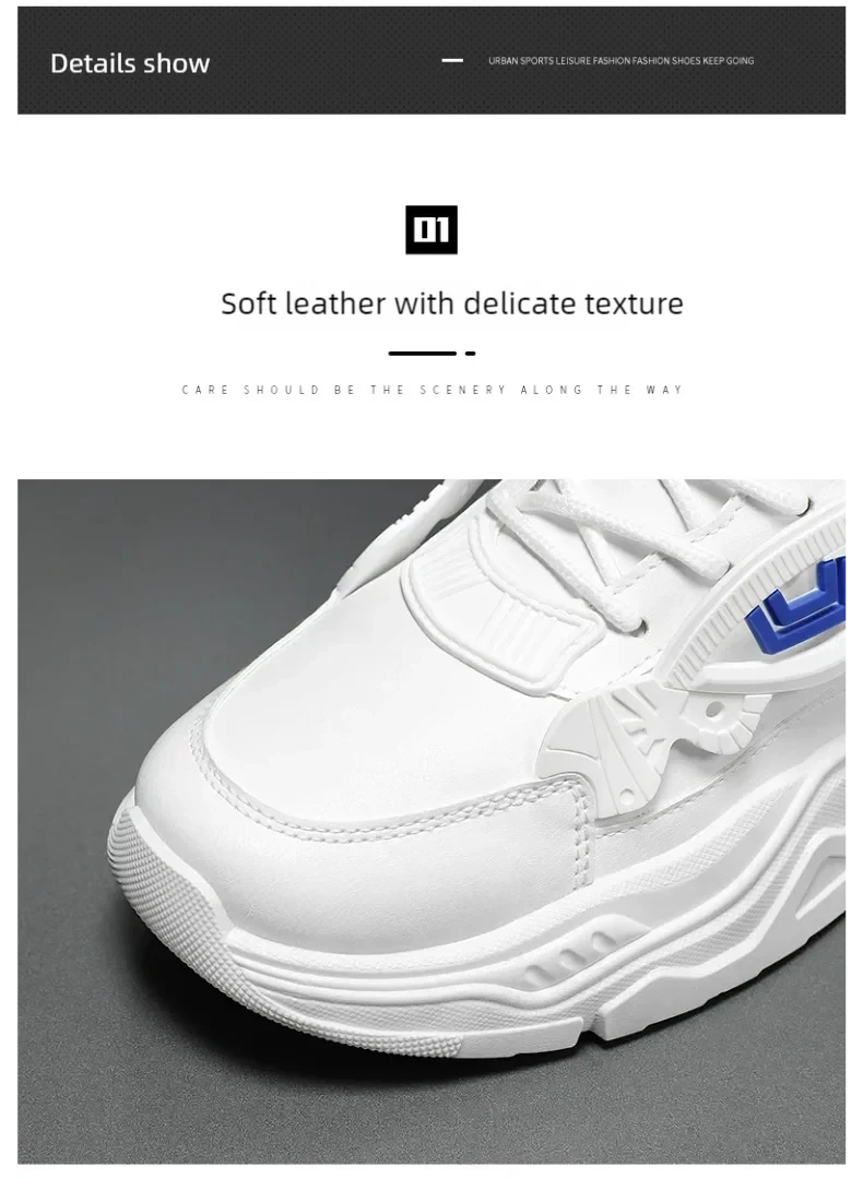 Student height increasing shoes four season new thick sole men's casual sports shoes soft sole comfortable outdoor running shoes - M & M Global