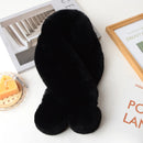 1pc Plush Cross Scarf Faux Rabbit Fur Thickened Plush Ball Thermal Scarf Thick Winter Women Neck Warmer Collar Neckerchief