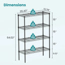 JHK 3-5 Tier Storage Bookshelf Adjustable Metal Wire Racks Heavy Duty Standing Shelf Organizer for Living Room and Kitchen