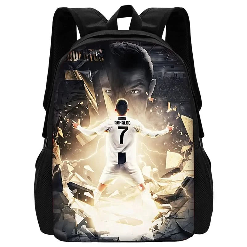 pcs set Football CR7 Star Child School Backpack with Lunch Bags Pencil Bags School Bags for R-Ronaldos Boys Girls Best Gift - M & M Global