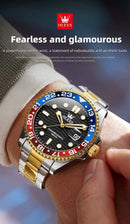 OLEVS Original Brand High Fashion Men's watch WaterproofCalendar Quartz Watch for Male Luminous Stainless Steel Authentic Watch - M & M Global