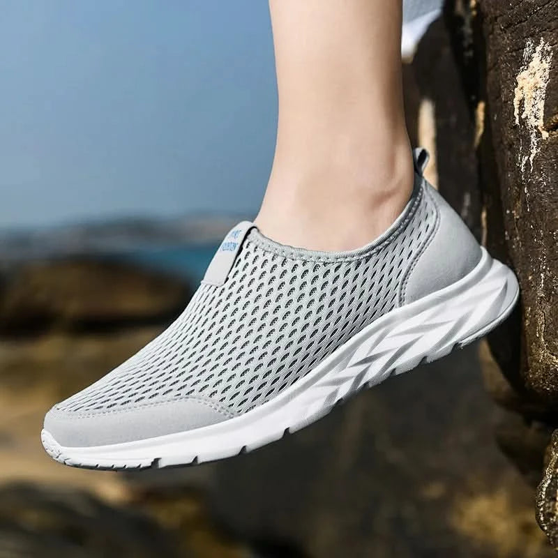 YRZL Men's Sneakers Breathable Mesh Men Casual Shoes Outdoor Non-Slip Big Size Loafers Walking Lightweight Male Tennis shoes - M & M Global