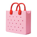 The orange guy Purple Women Fashion New EVA Punched Handbag Casual Waterproof Travel Tote Bag Fit Charms Outdoor Beach Bags - M & M Global