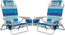 Beach Chairs 5 Position, 2 Pack Portable Folding Backpack Beach Chair Heavy Duty with Cooler Bag, Cup Holder for Outdoor Lawn P