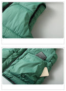 Men's Hooded Vest Winter Zipper Warm Stand Collar Waistcoat Men Cotton Padded Sleeveless Jackets with Big Pockets 2025