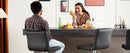 JHK PU Leather Bar Stools Set of 2,Upholstered Counter Height Bar Stools,SGS Certified Gas Gylinder Comfortbale Backrest