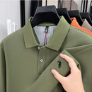 100% pure cotton fashionable men's brand Paul exquisite embroidered long sleeved spring autumn new comfortable casual POLO shirt