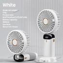 USB Handheld Mini Fan Foldable Portable Neck Hanging Fans 5 Speed USB Rechargeable Fan with Phone Stand and Display Screen - M & M Global