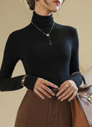 Autumn New Turtleneck basic Knitted Pullovers High-End Sense Temperament Long Sleeve Sweaters Fashion Slim Fit Bottoming Tops