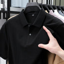 100% pure cotton boutique short sleeved high-end men's polo shirt summer high-quality solid color topsbusiness casual T-shirt