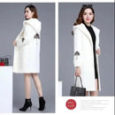 Lamb Fur Double-Sided Velvet Coat Women's Korean Embroidered Thickened Mid-Length Woolen Windbreaker Autumn Winter New Arrival