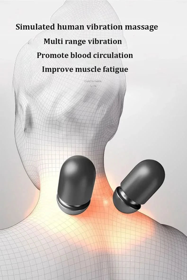 Heating Vibration Neck Massager Electric Cervical Pillow Back Traction Relax Sleeping Shoulder Neck Trapezius Muscle Massager - M & M Global