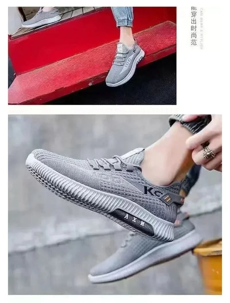 Net shoes a slip-on men's sports shoes net shoes breathable lazy shoes light soft sole casual shoes men's shoes 2024new - M & M Global