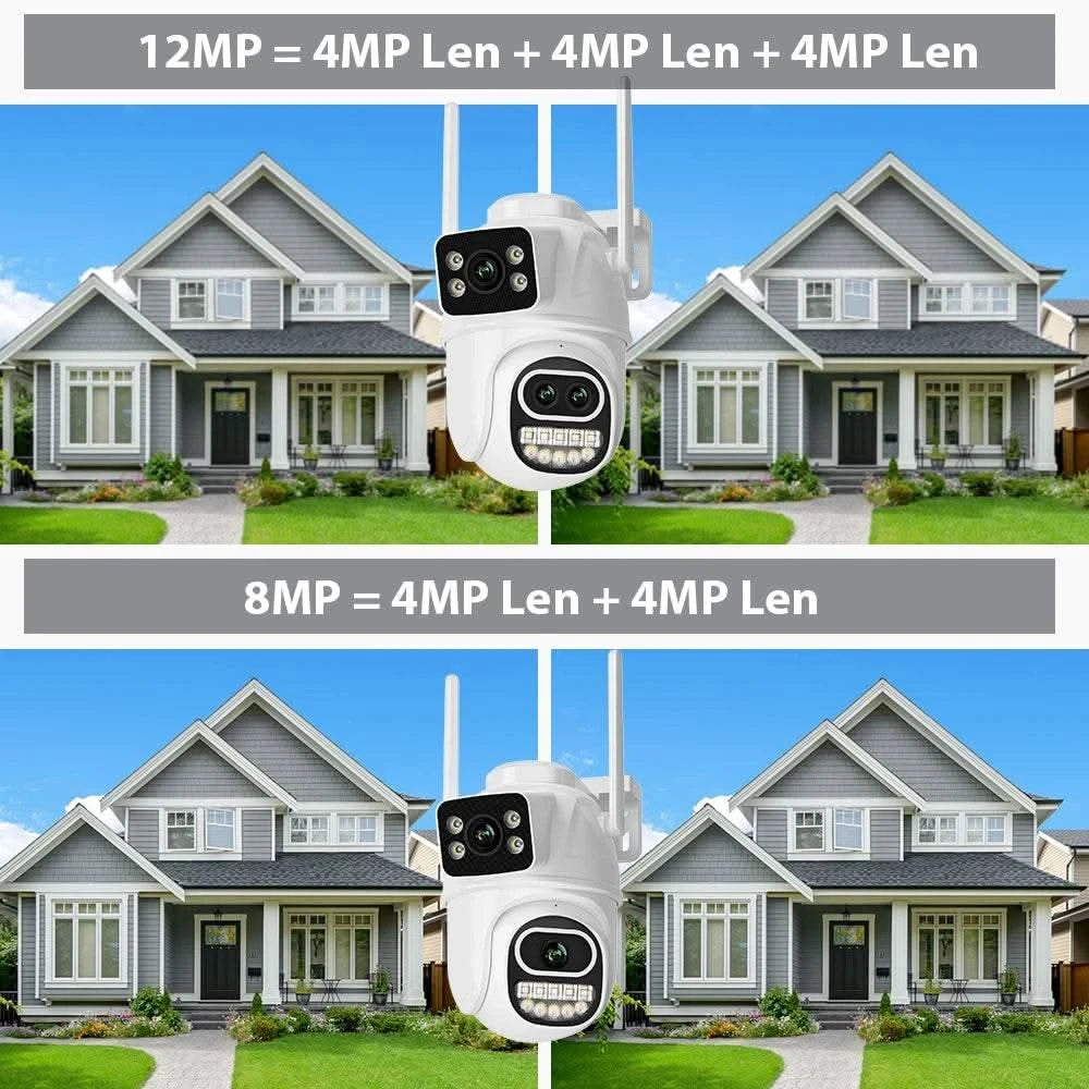 BESDER 6K 12MP Wifi Camera PTZ Dual Screen 8X Digital Zoom AI Auto Tracking Outdoor 8MP CCTV IP Camera Security Protection iCSee - M & M Global