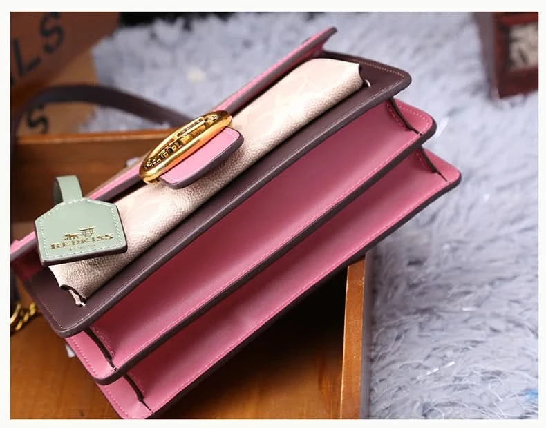 Light luxury women's bag 2025 new high-end color contrast single shoulder underarm bag designer fashionable crossbody small squa - M & M Global