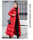Korean Style Thickened Winter Cotton Jacket Women's Long Coat with Fur Collar Slim Fit Hooded Ladies' Cotton Padded Coat