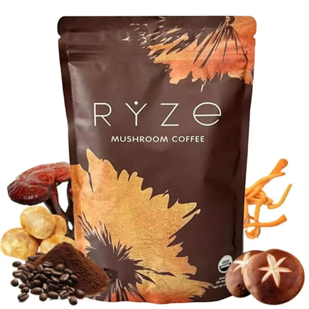 Organic Mushroom Coffee - Shiitake, Cordyceps, Supports Immune, Focus, Concentration, Stress, Digestion & Energy - 180 G - M & M Global