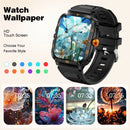 2.01 Inch Full Touch Screen Smart Watch, Wireless Calls, Message Reminders, Weather Forecast, Suitable for iPhone/Android Phones
