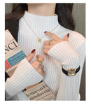 Chic Autumn Winter 2025 Pullovers Women Long Sleeve Casual Turtleneck Warm Basic Sweater Knit Jumpers Solid Color Slim Tops