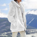 Autumn Winter Fashion Women's Coat New Casual Hooded Zipper Lady Clothes Cashmere Female Fleece Jacket Solid Color Ladies Coats